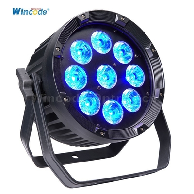 Harga yang bagus Professional Wireless LED Par Light Dengan Opsi Lensa 15-45° 9x18W RGBWA+UV 2.4G Transceiver on line