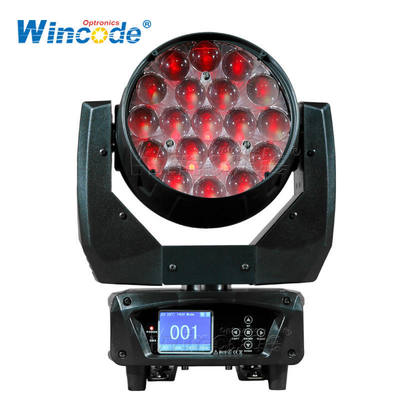 Harga yang bagus 19x15W RGBW LED Wash Moving Head Light with DMX512 Control and 30000 Lux Brightness for Stage Lighting on line