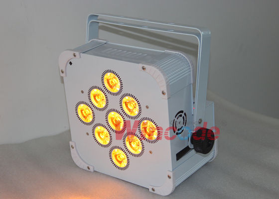 Harga yang bagus 9 × 8W RGBW 4 In 1 Baterai Wireless Powered Led Spotlights 12000mAH Warna yang telah ditetapkan on line
